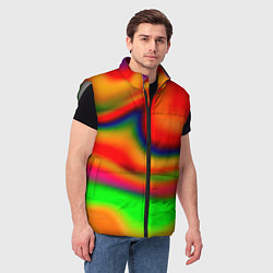 Мужской жилет Неоновые разводы краски, цвет: 3D-светло-серый — фото 2