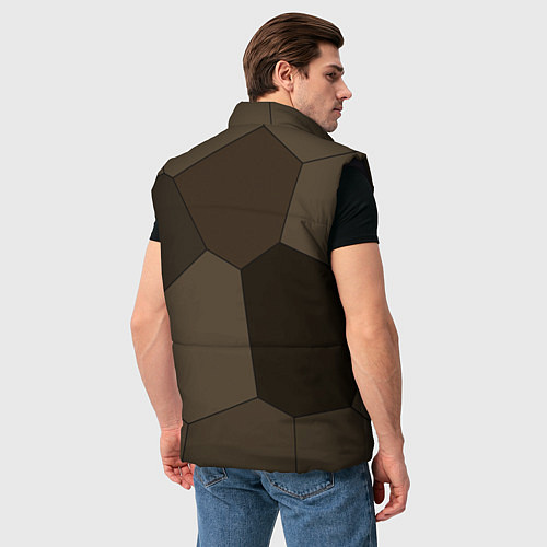 Мужской жилет Тёмно-коричневый крупная мозаика / 3D-Черный – фото 4