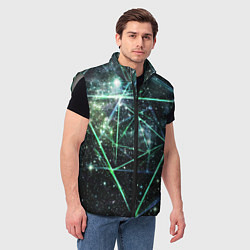 Мужской жилет Космические линии звезды, цвет: 3D-светло-серый — фото 2