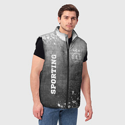 Мужской жилет Sporting - grey gradient вертикально, цвет: 3D-черный — фото 2