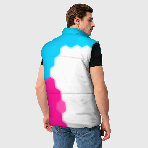 Мужской жилет Stumble Guys neon gradient style по-вертикали / 3D-Черный – фото 4