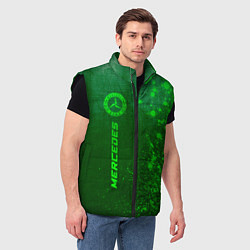 Мужской жилет Mercedes - green gradient по-вертикали, цвет: 3D-черный — фото 2