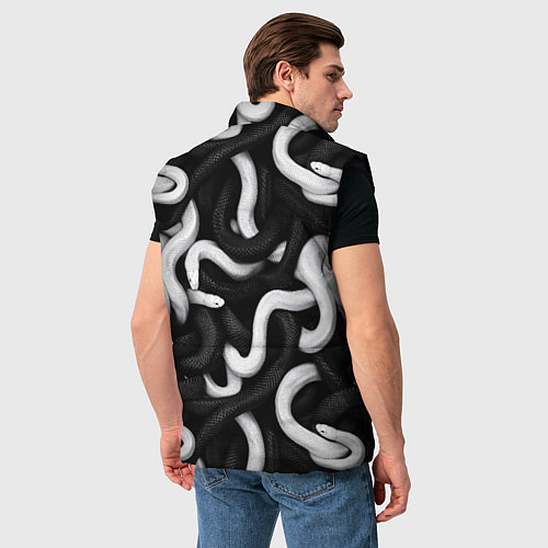 Мужской жилет Черные и белые змеи / 3D-Черный – фото 4