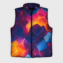 Мужской жилет Неоновая геометрическая текстура, цвет: 3D-светло-серый