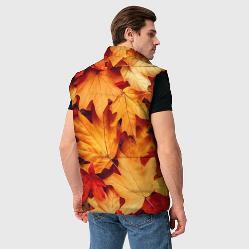 Мужской жилет Осенние кленовые листья / 3D-Черный – фото 4