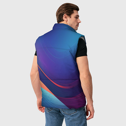 Мужской жилет Красивый градиент абстракция / 3D-Светло-серый – фото 4