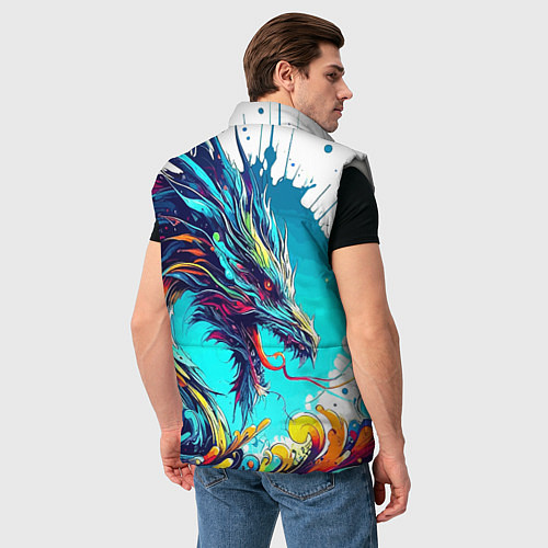 Мужской жилет Japanese dragon - tattoo irezumi / 3D-Светло-серый – фото 4