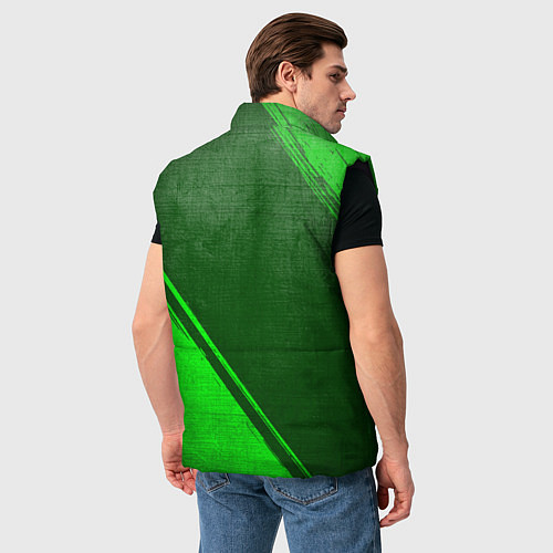 Мужской жилет Red Hot Chili Peppers - green gradient вертикально / 3D-Черный – фото 4