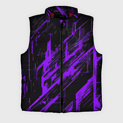 Мужской жилет Purple stripes on a black background, цвет: 3D-красный