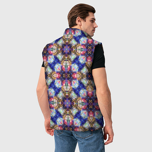 Мужской жилет Пестрый калейдоскопический узор / 3D-Черный – фото 4