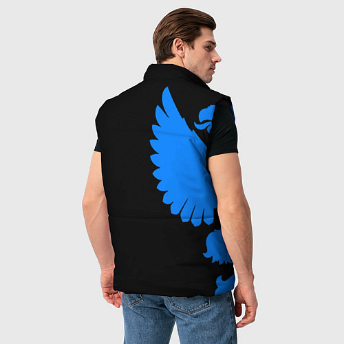 Мужской жилет Герб РФ синий / 3D-Черный – фото 4