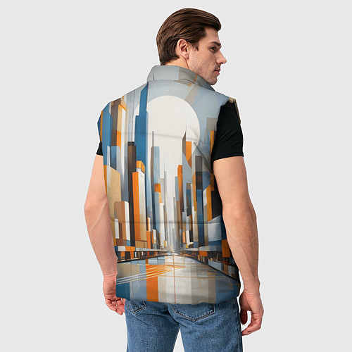 Мужской жилет Архитектура город абстракция / 3D-Черный – фото 4