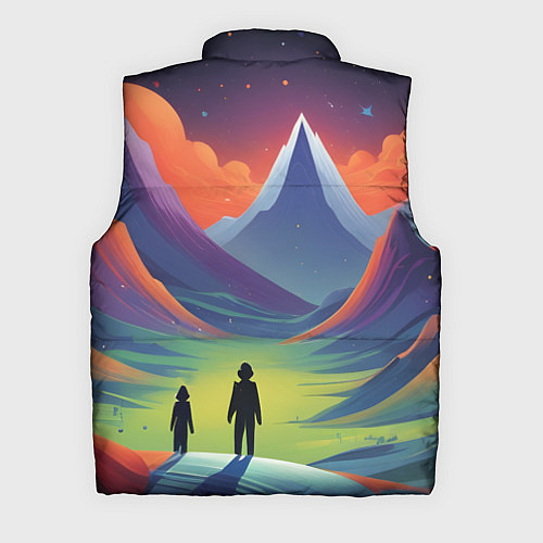 Мужской жилет Фантастический красочный пейзаж / 3D-Светло-серый – фото 2