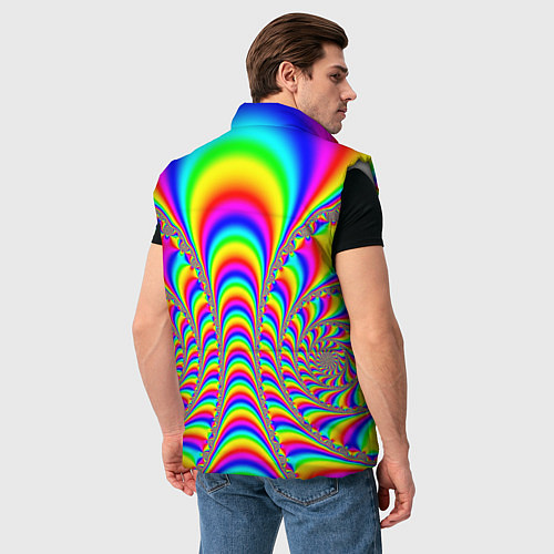 Мужской жилет Оптические иллюзии волны неон / 3D-Светло-серый – фото 4