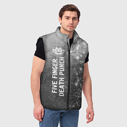 Мужской жилет Five Finger Death Punch - grey gradient по-вертика, цвет: 3D-черный — фото 2