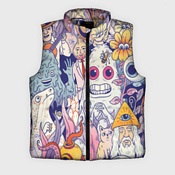 Мужской жилет Психоделические монстры, цвет: 3D-светло-серый