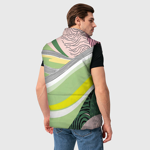 Мужской жилет Салатовая абстракция / 3D-Черный – фото 4