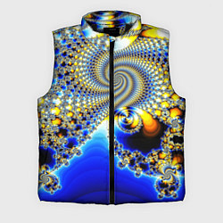 Мужской жилет Фрактальный психоделики узор, цвет: 3D-черный
