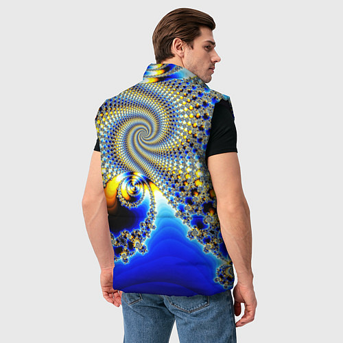 Мужской жилет Фрактальный психоделики узор / 3D-Черный – фото 4