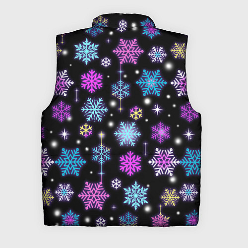 Мужской жилет Разноцветные снежинки / 3D-Светло-серый – фото 2