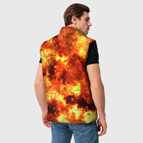 Мужской жилет Ядерный взрыв огонь / 3D-Черный – фото 4