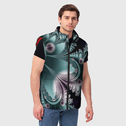 Мужской жилет Фракталы узорный стиль, цвет: 3D-красный — фото 2