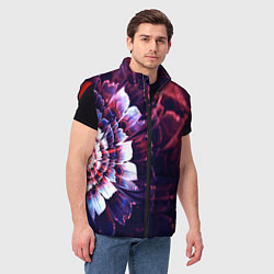 Мужской жилет Фрактальный цветок абстракция, цвет: 3D-красный — фото 2