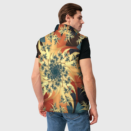 Мужской жилет Оптические узоры фракталы / 3D-Черный – фото 4