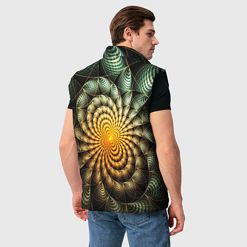 Мужской жилет Оптический узор фракталы / 3D-Черный – фото 4