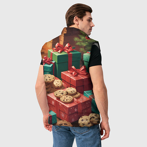 Мужской жилет Новый год печенье / 3D-Светло-серый – фото 4