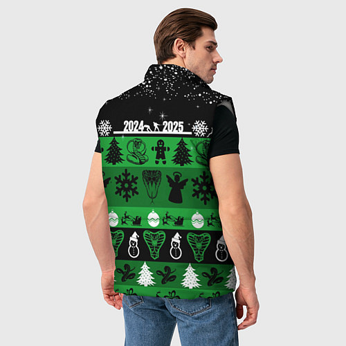 Мужской жилет Новогодняя с оленями и змеями / 3D-Светло-серый – фото 4