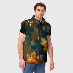 Мужской жилет Осень листья, цвет: 3D-красный — фото 2