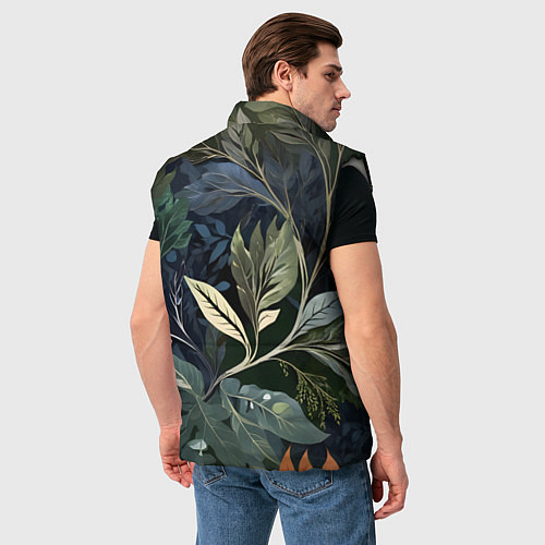 Мужской жилет Объемные листья / 3D-Светло-серый – фото 4