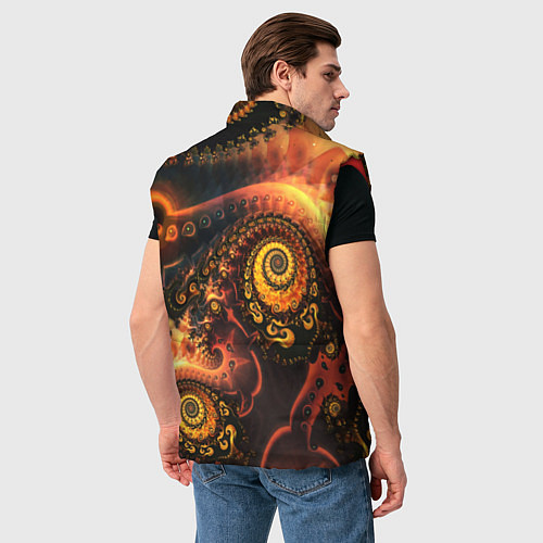 Мужской жилет Оптические узоры фракталы / 3D-Красный – фото 4