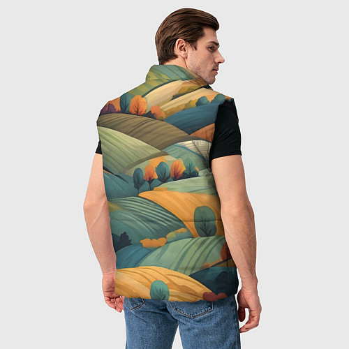 Мужской жилет Луга поля / 3D-Черный – фото 4