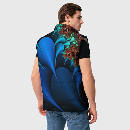 Мужской жилет Фрактальный узор голубой / 3D-Светло-серый – фото 4