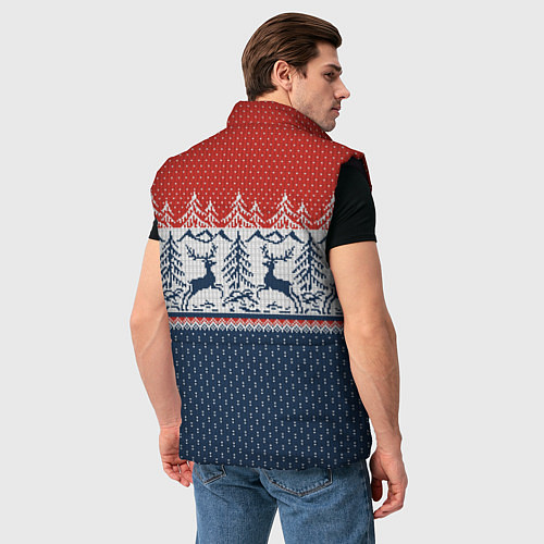 Мужской жилет Новогодний вязаный узор / 3D-Черный – фото 4