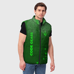 Мужской жилет Code Geass - green gradient вертикально, цвет: 3D-черный — фото 2
