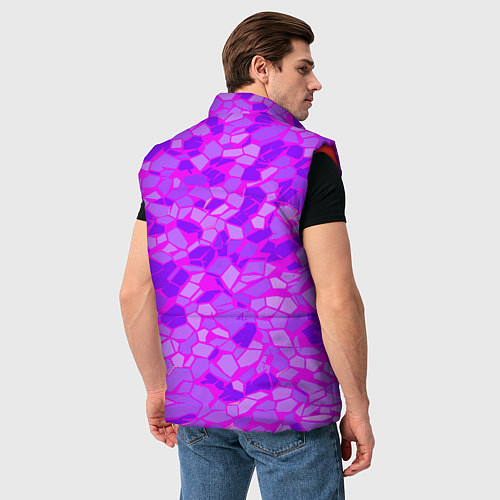 Мужской жилет Фиолетовые плитки на розовом фоне / 3D-Красный – фото 4