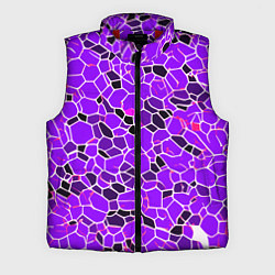 Мужской жилет Абстрактные плитки фиолетовые и чёрные, цвет: 3D-красный