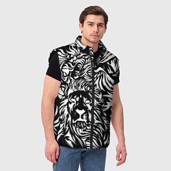 Мужской жилет Лев и орел в виде узоров, цвет: 3D-черный — фото 2