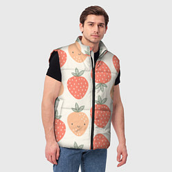 Мужской жилет Клубничный узор, цвет: 3D-черный — фото 2