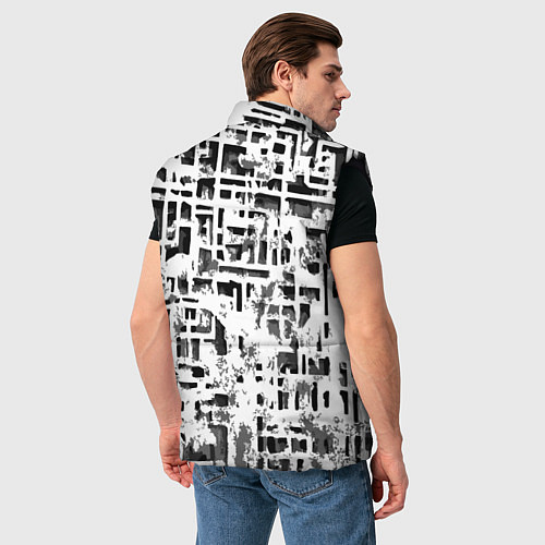 Мужской жилет Бело-чёрная абстракция / 3D-Черный – фото 4