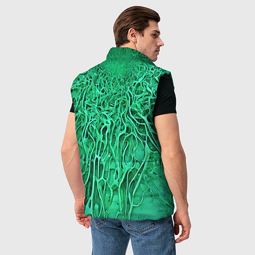 Мужской жилет Зелёный симбионт абстракция / 3D-Черный – фото 4