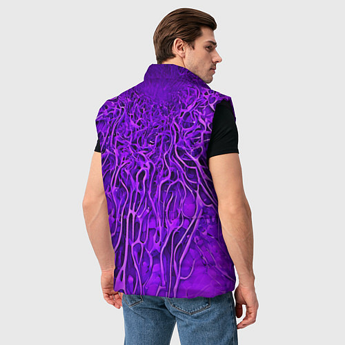 Мужской жилет Фиолетовый симбионт абстракция / 3D-Черный – фото 4