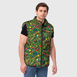 Мужской жилет Разноцветные ёлочные шары, цвет: 3D-светло-серый — фото 2
