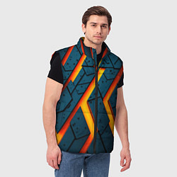 Мужской жилет Металлическая броня и оранжевое свечение, цвет: 3D-черный — фото 2