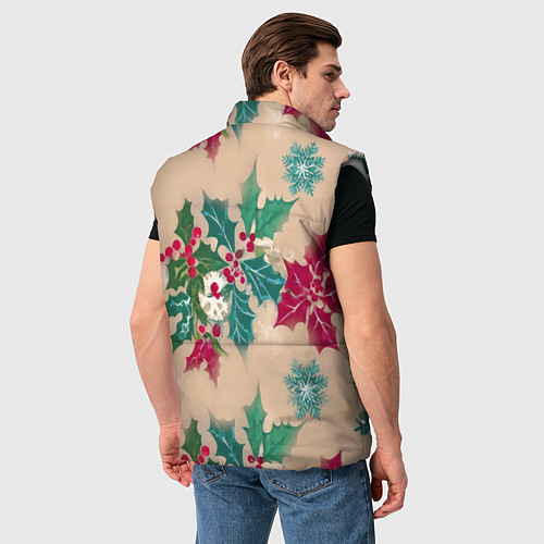 Мужской жилет Новогодний узор / 3D-Светло-серый – фото 4