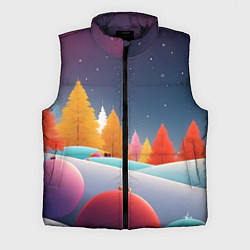 Мужской жилет Яркие новогодние елки