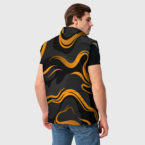 Мужской жилет Zeekr - оранжевые волны / 3D-Светло-серый – фото 4